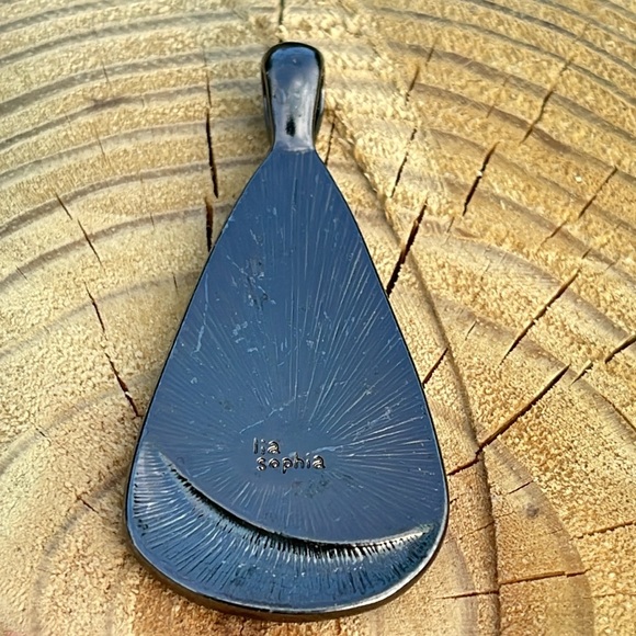 OYSTER BAR Retired LIA SOPHIA Slide Pendant for a necklace Hematite & Abalone 🥰 - Picture 11 of 13